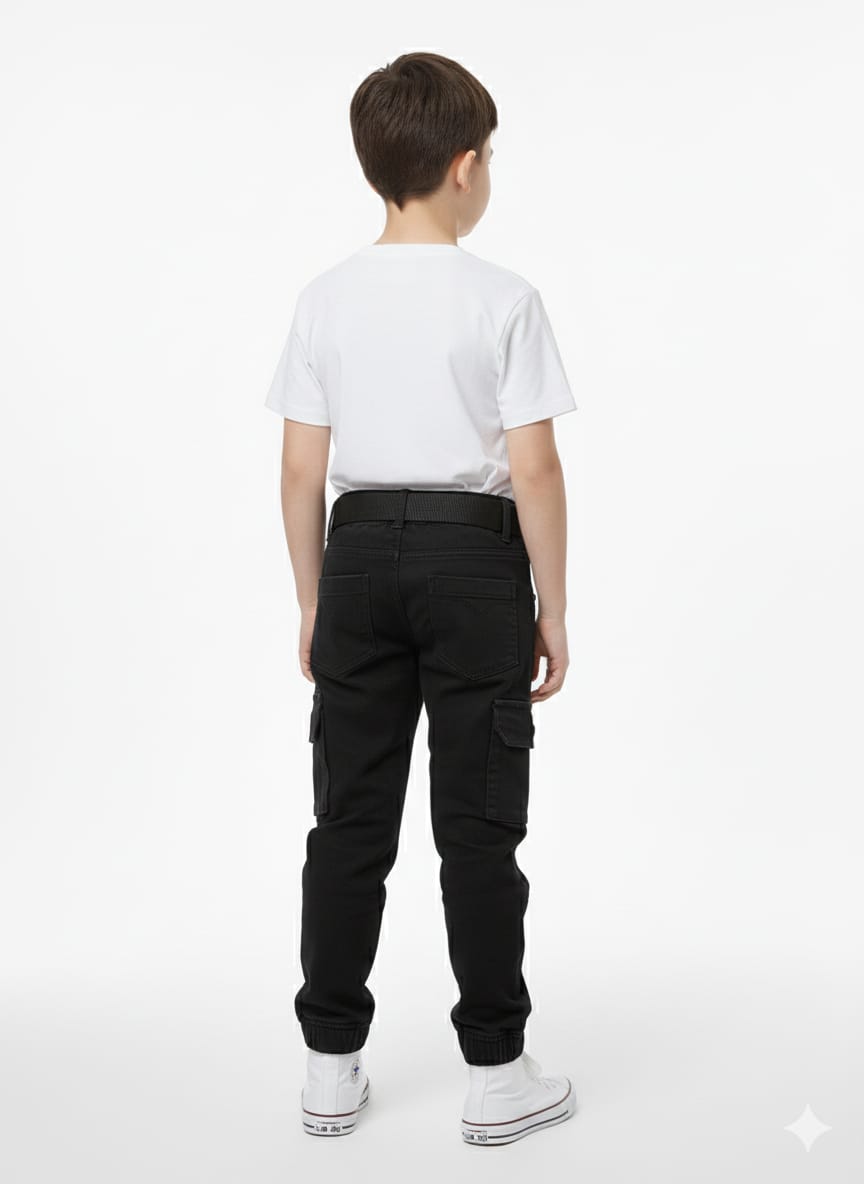 Black Cargo Jogger Pants