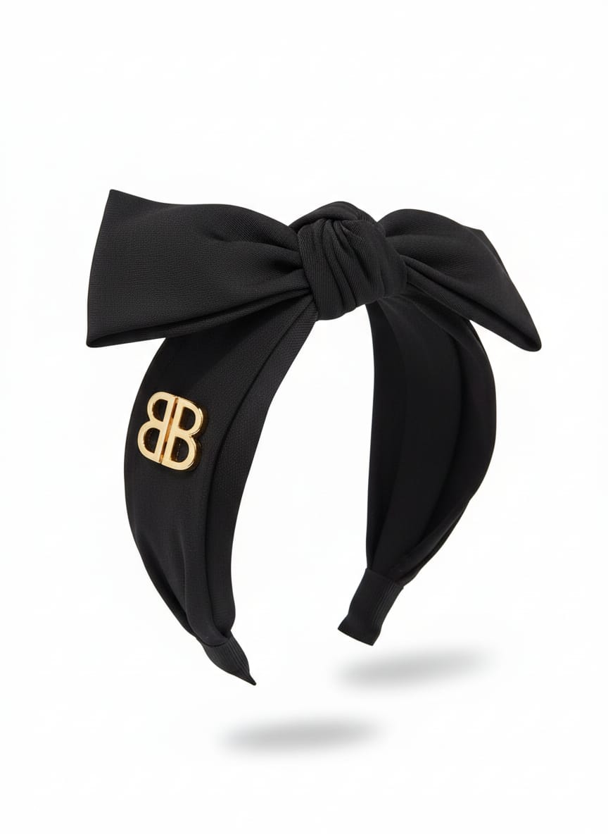 Black Logo Bow Headband