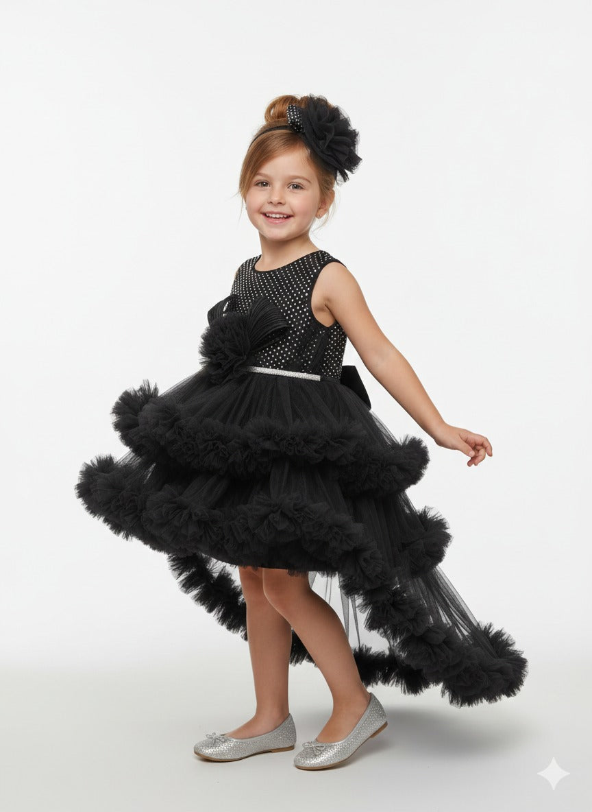 Black Pary wear Frock with detachable tail