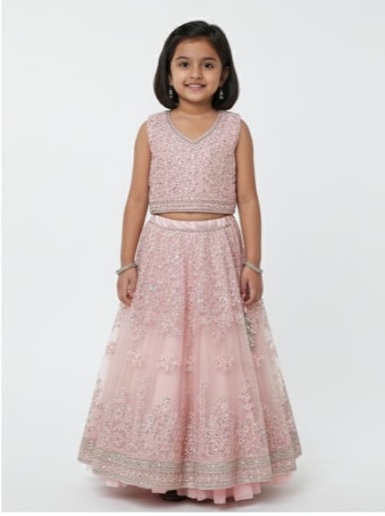 Blush Pink Embellished Lehenga Set