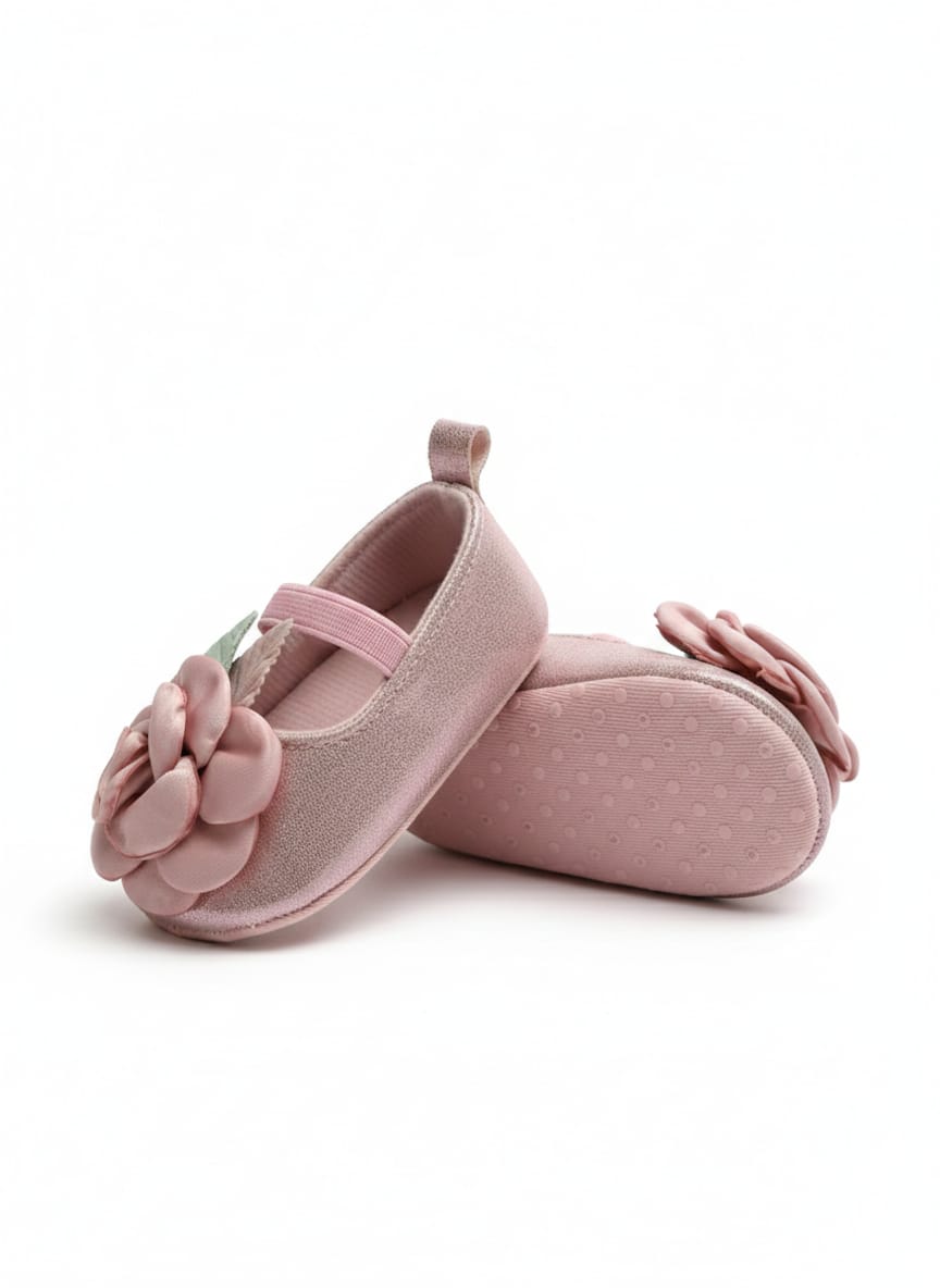 Blush Pink Shimmer Metallic Sheen Pre-walker booties