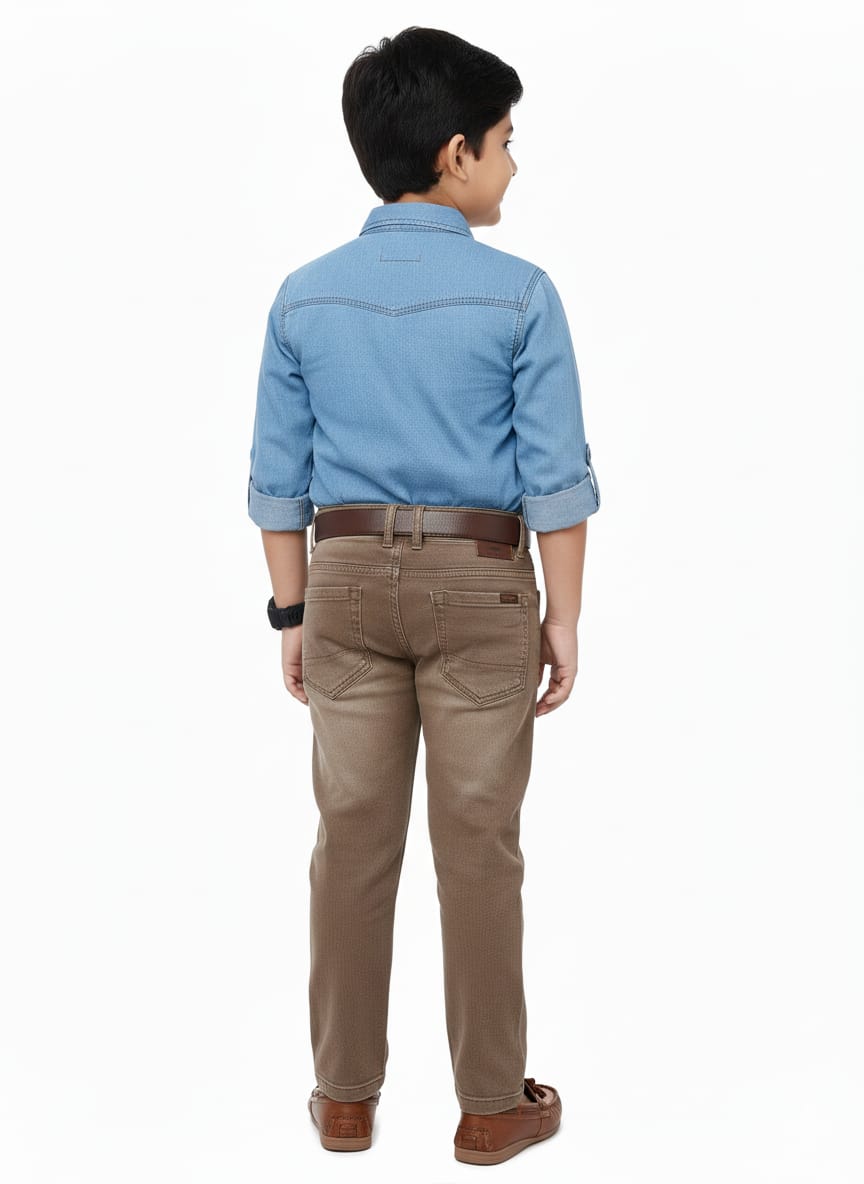 Brown Denim-Style Jeans