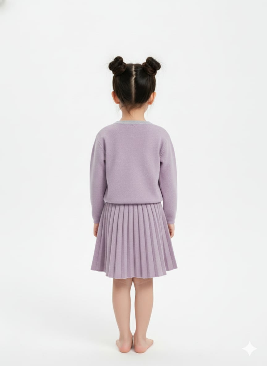 Chanel Inspired Lilac Skirt Set