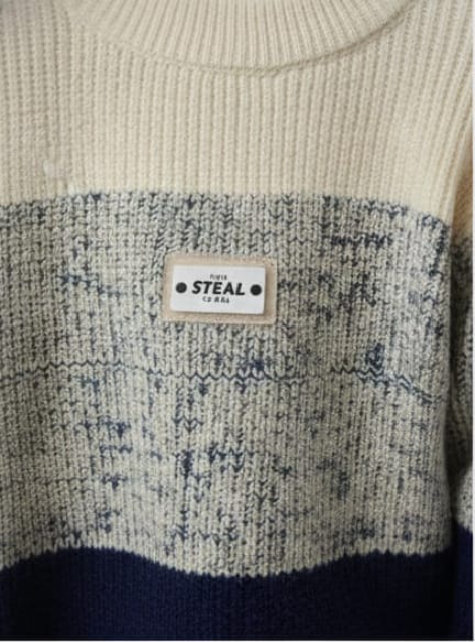 Color-Block Crew Neck Sweater