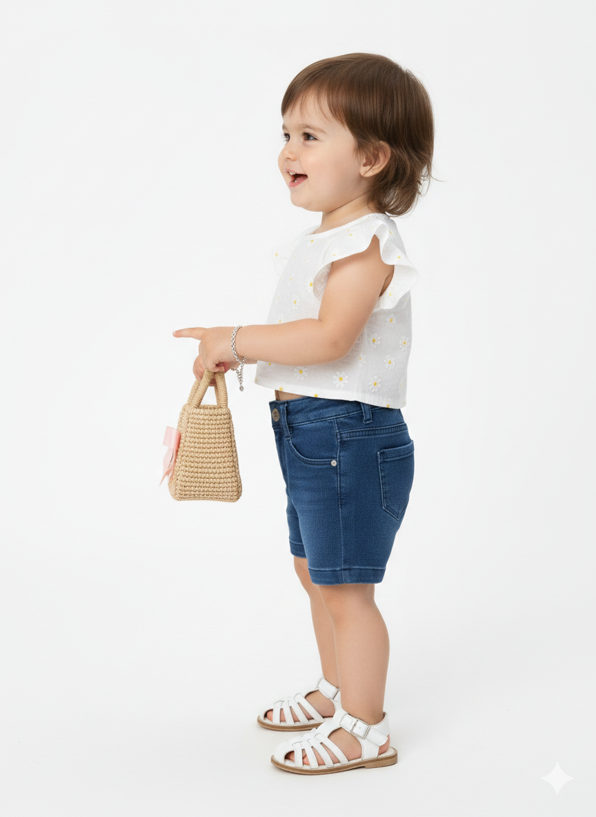 Toddler Girls' Classic Indigo Denim Shorts