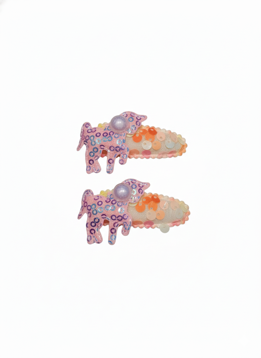 Magical Sparkle Unicorn Sequin Hair Clips