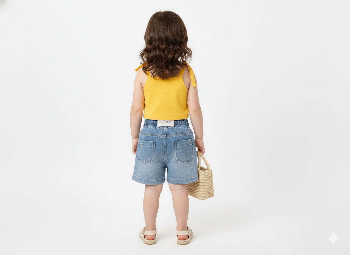 The "Playful Stripe" Distressed Denim Shorts