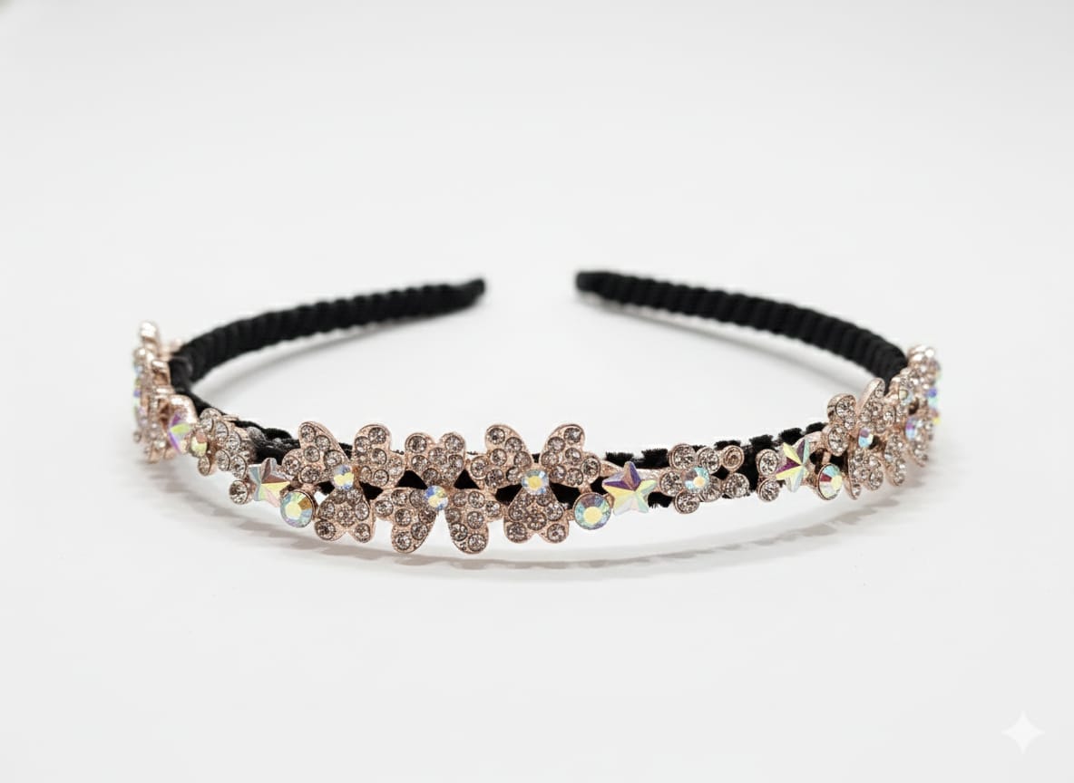 Leaf motifs with oval stones in Antique gold