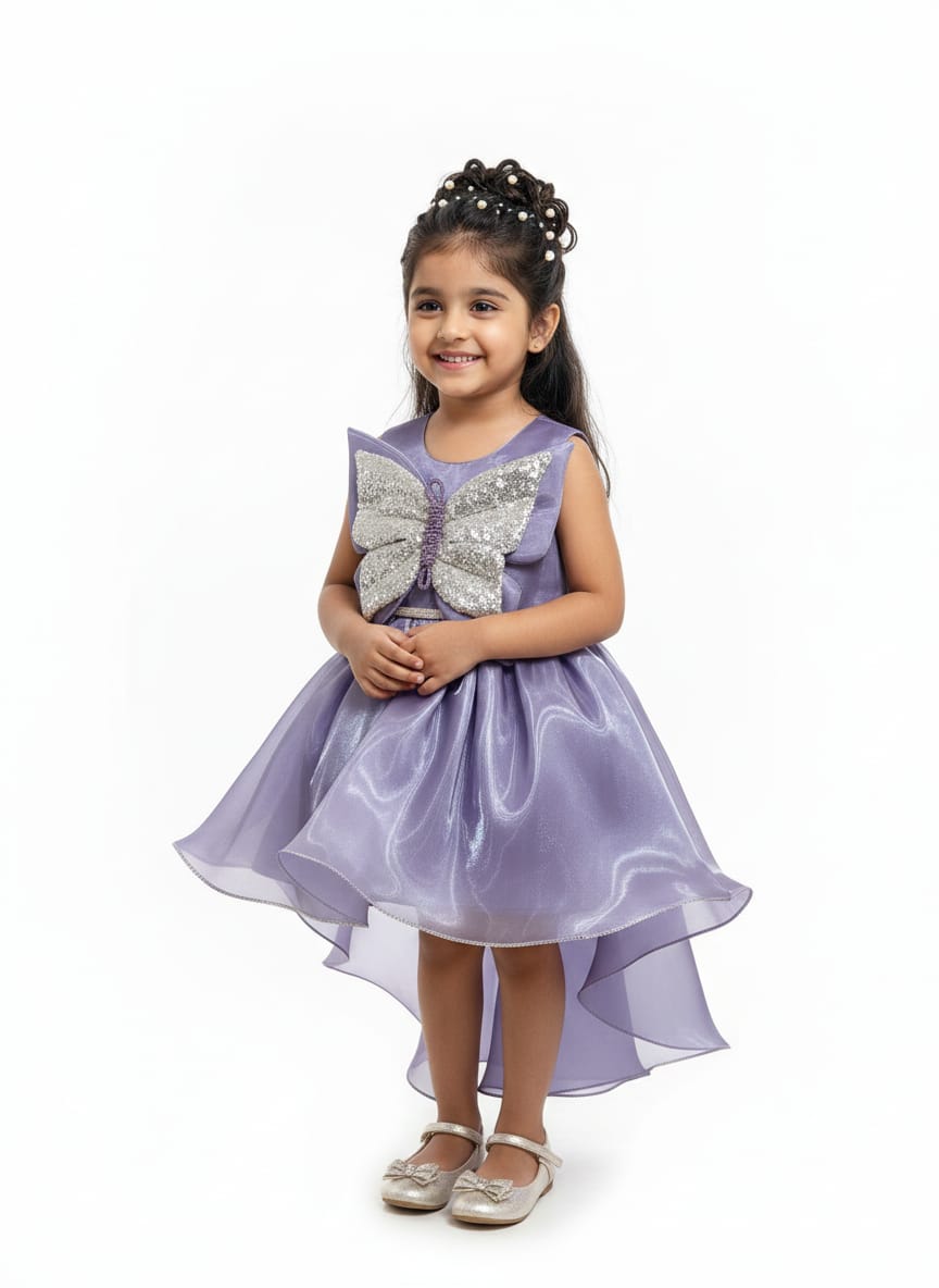 Lilac-coloured Butterfly Party Dress