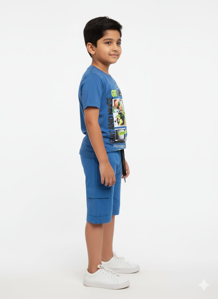 Medium Blue "Urban Grit" Co-ord Set