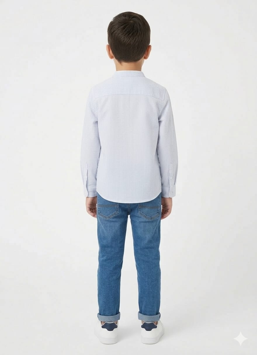 Light Blue Cotton Blend Shirt