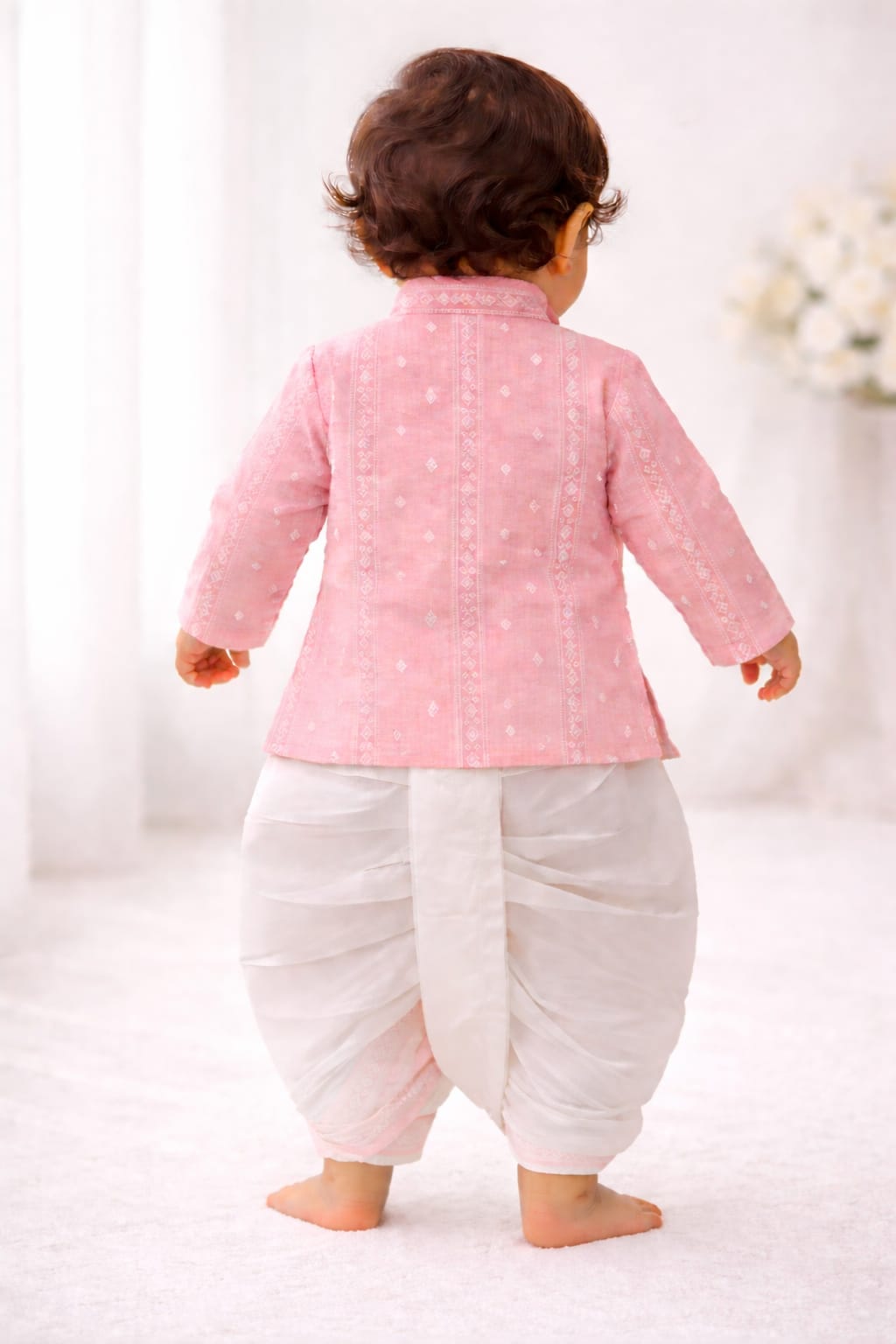 Infant Pink Dhoti Kurta Set