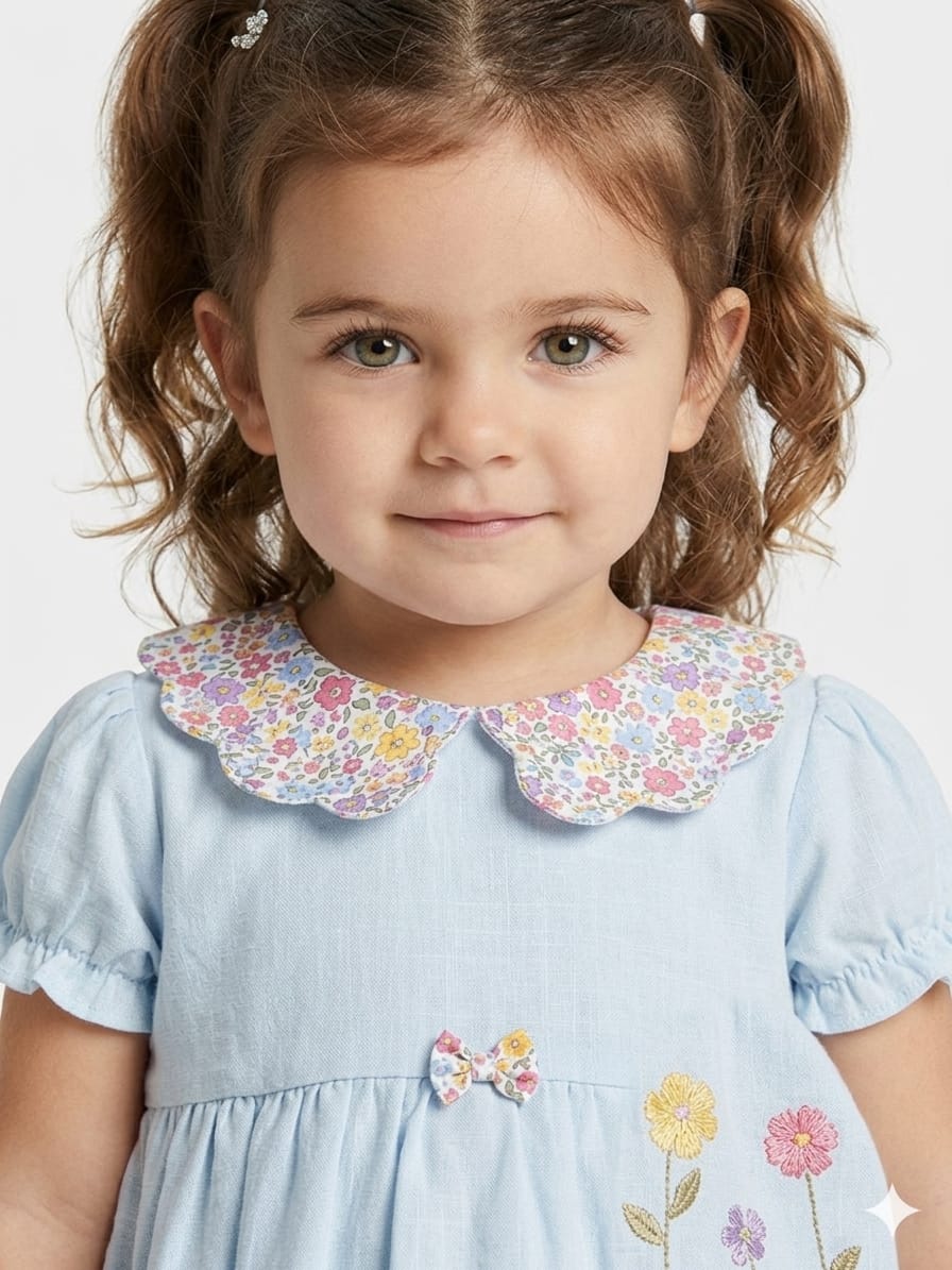 Pure Cotton Breezy Blue Dress