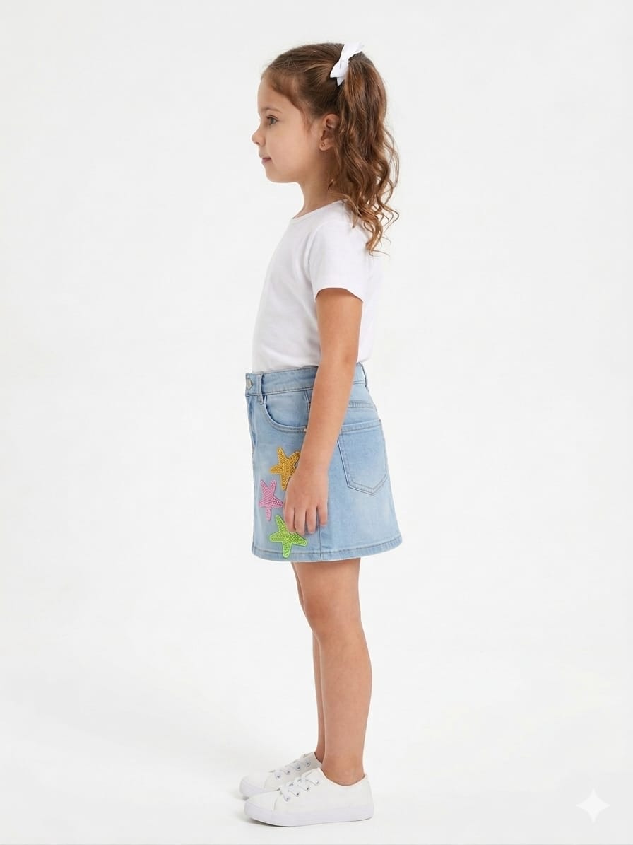 Light Blue Denim Skirt