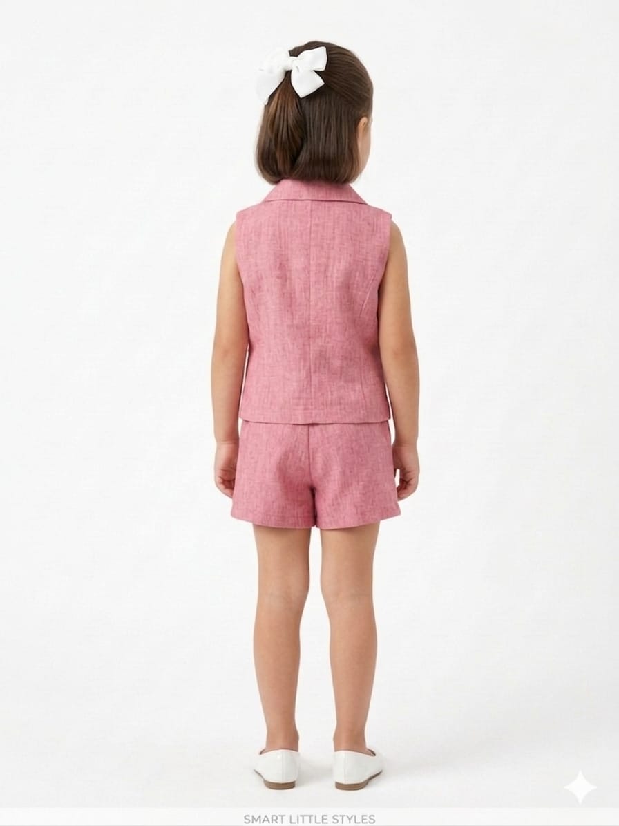 Cotton Rose Pink Co-ord Set (Shorts)