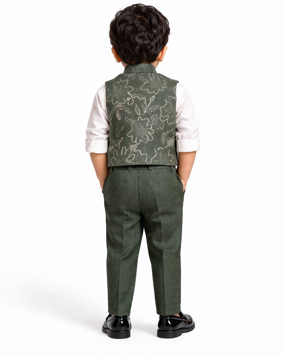 Sage Green Nehru Jacket & Trouser Waist coat set