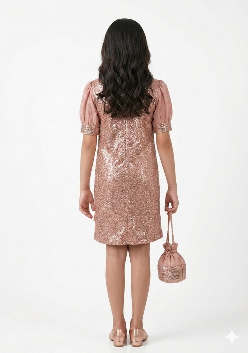 Rose Gold Sequin Party Dress