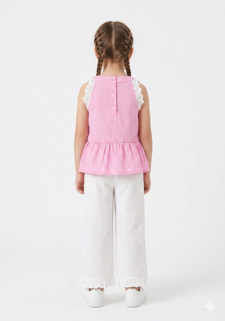 Pink polka dots Co-ord Set