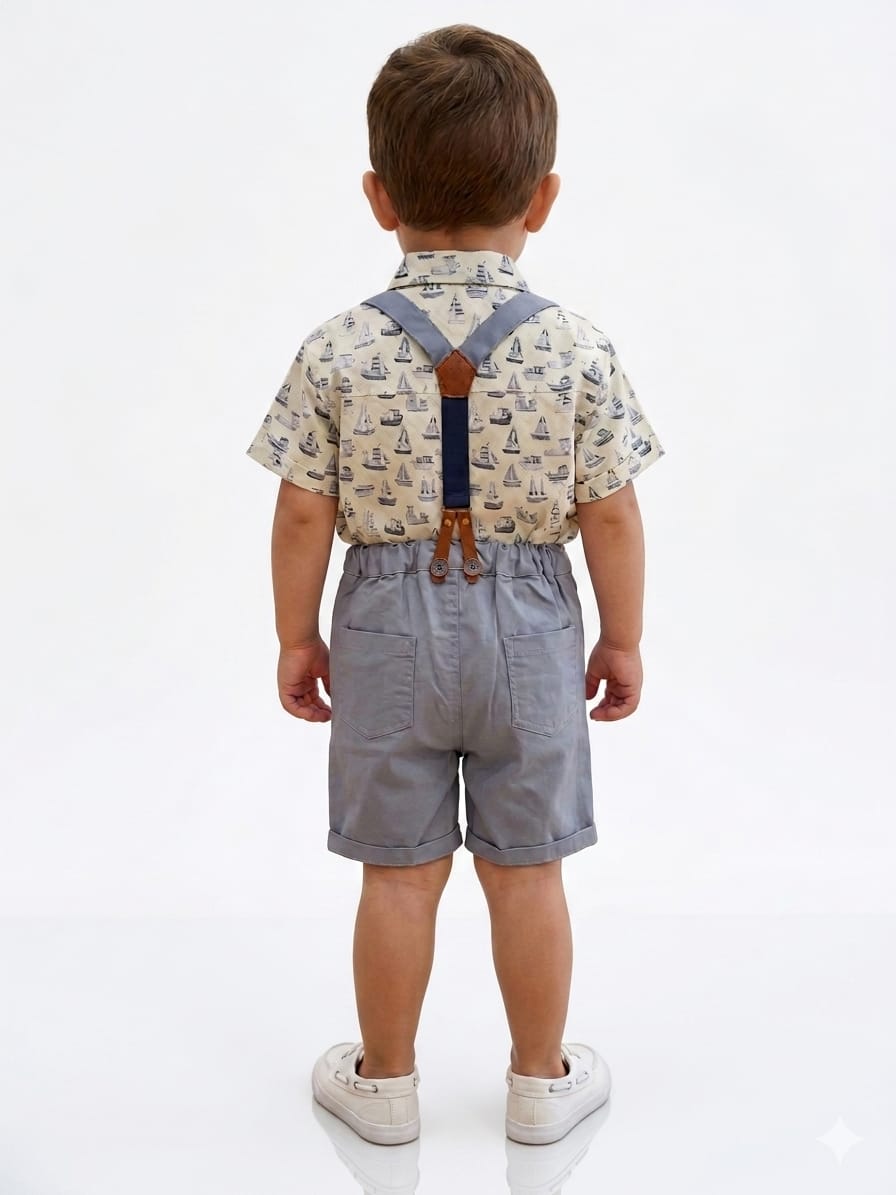 Seaside Explorer: 3-Piece Nautical Suspender Set