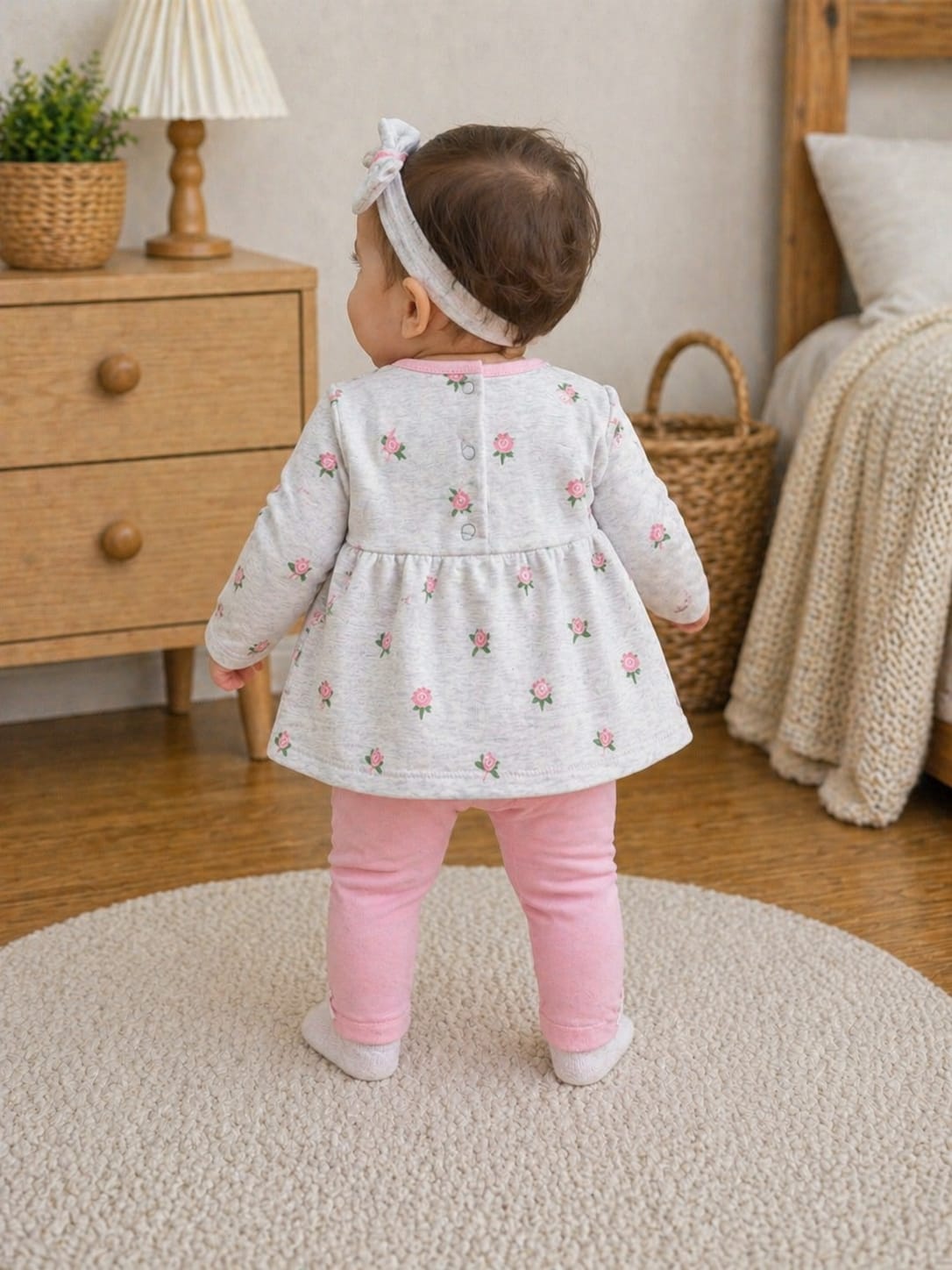 Infant 'Rosy Mornings' Peplum Tunic & Leggings Set