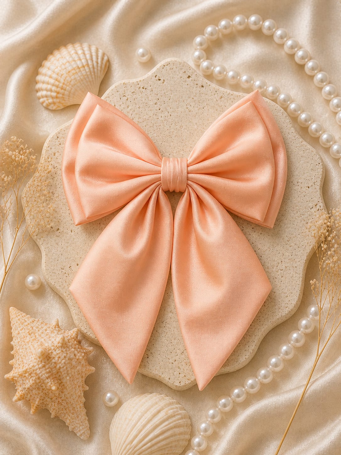Peach Hair Bow