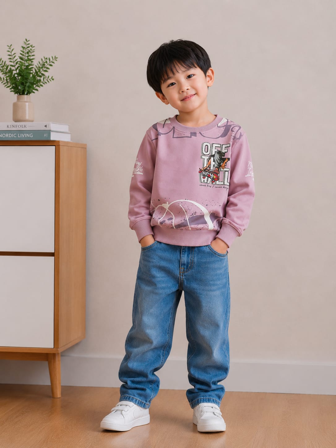 Dusty Mauve Full Sleeves T-Shirt