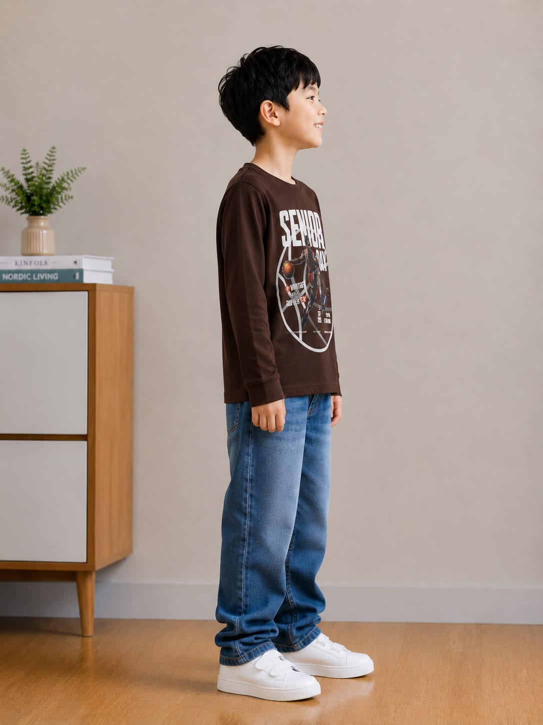 Chocolate Brown Full Sleeves T-Shirt