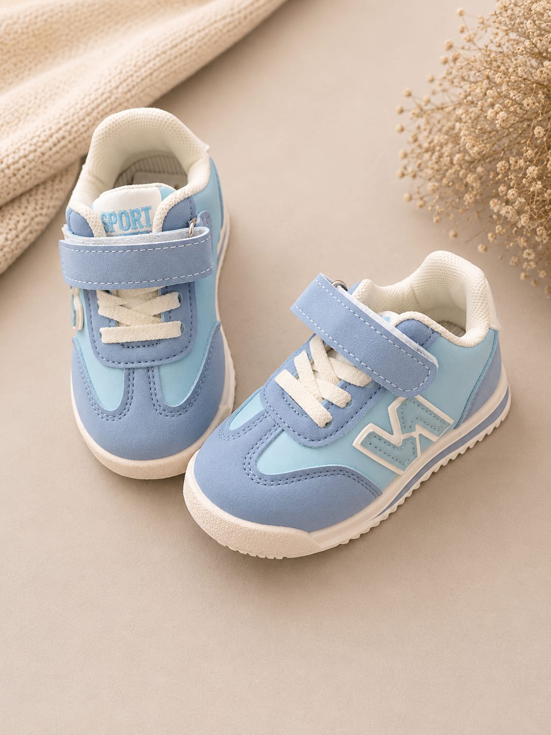 Powder Blue Retro Sport Sneakers