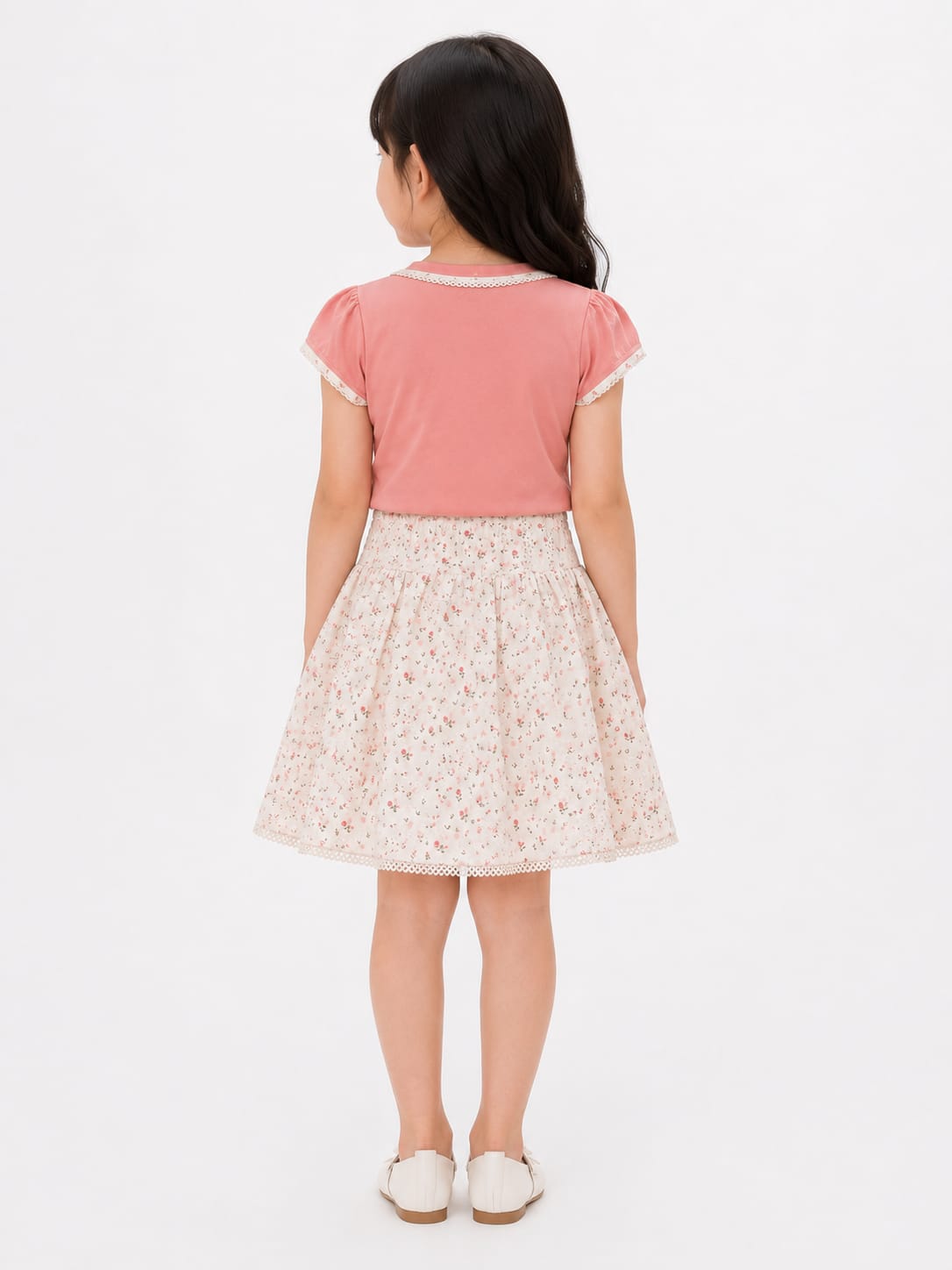 Charming Two-Piece Floral Skirt & Top Set