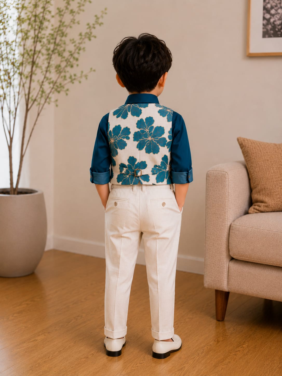 Charming Elegance: Boys' 4-Piece Formal Party Suit Set