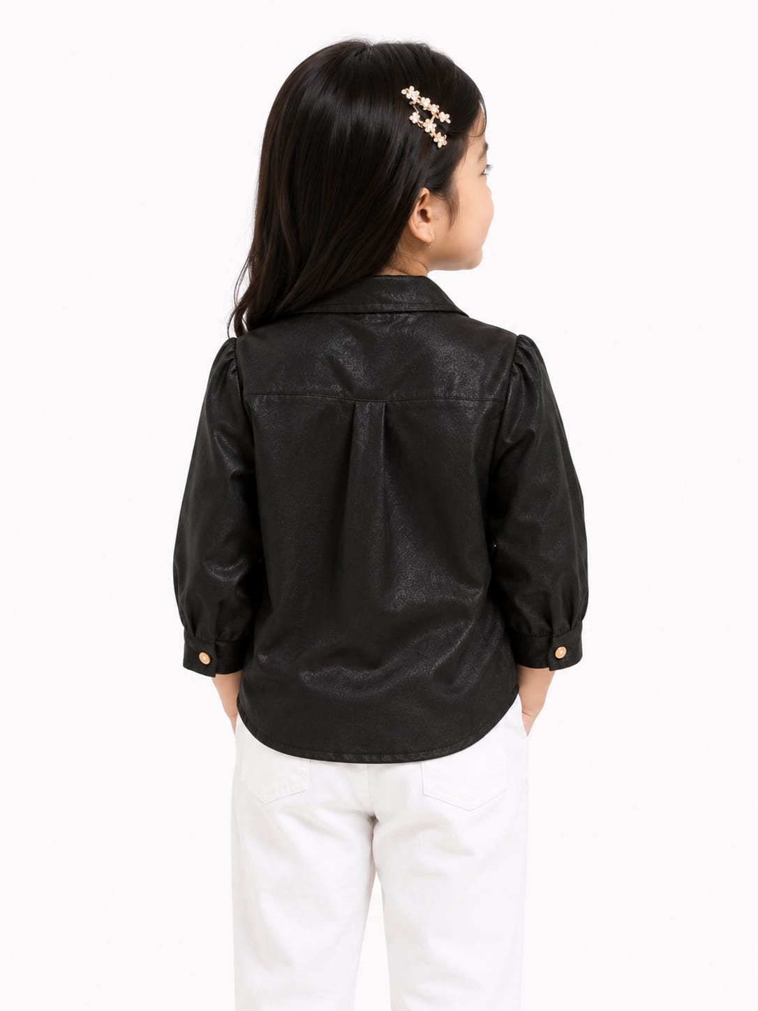 Girls' Shimmering Festive Button-Down Shirt