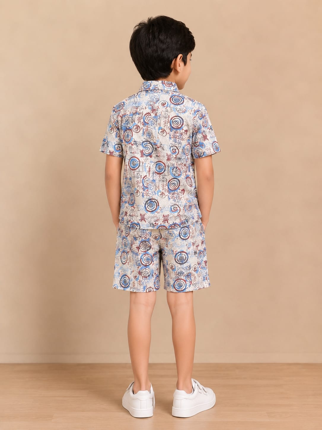 Artistic Abstract Print Summer Co-ord Set for Boys