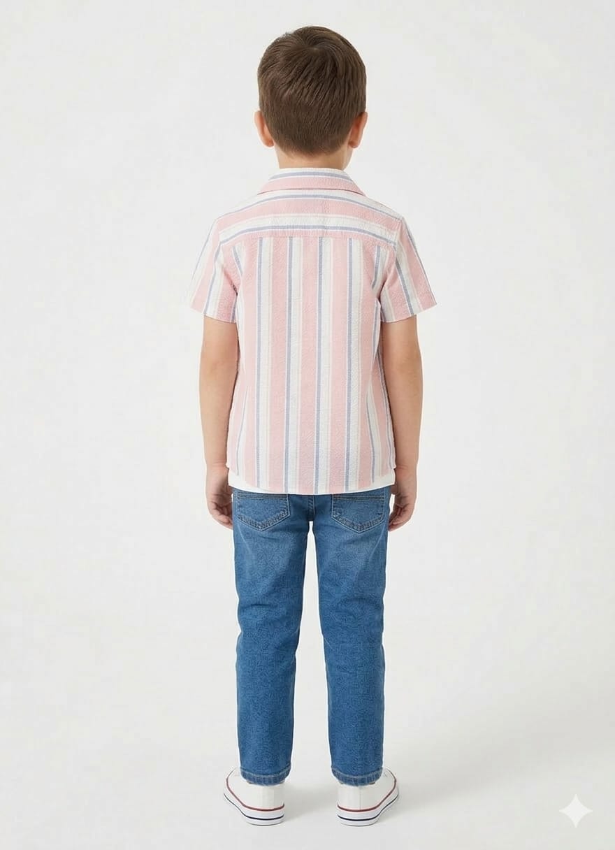 Boys' Coastal Striped Short-Sleeve Resort Shirt