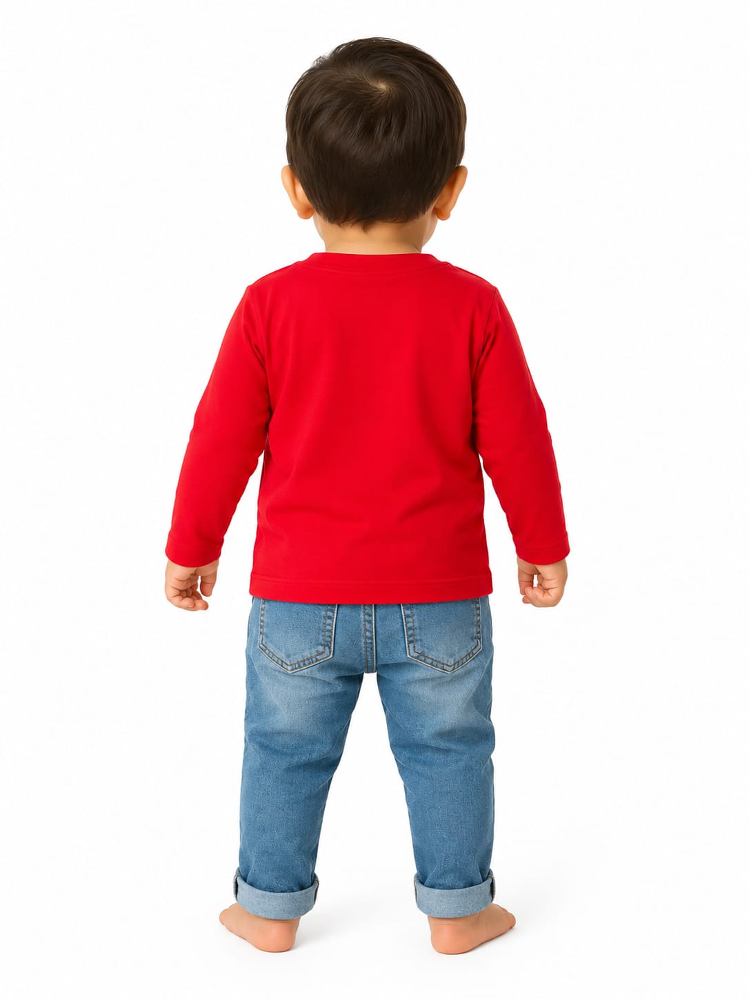 Toddler Essential Long Sleeve Crimson T-Shirt