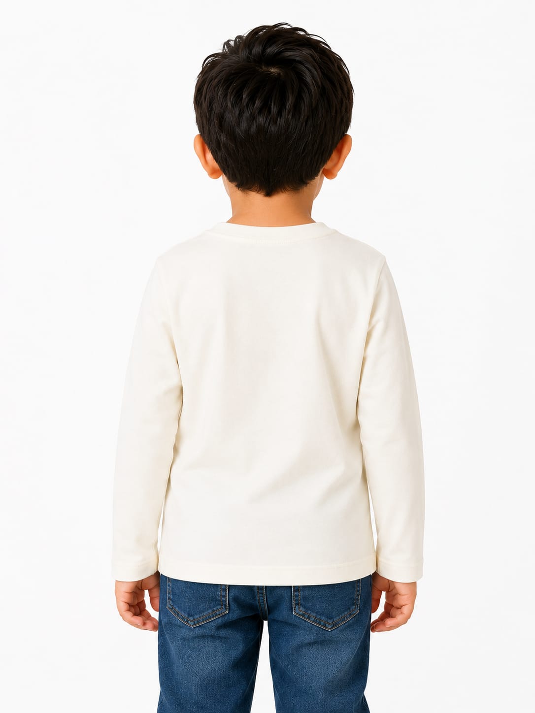 Boys Essential Long Sleeve Cream T-Shirt