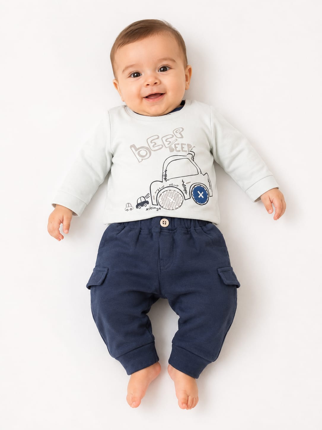 Smart Car Graphic Sweatshirt & Cargo Jogger Set