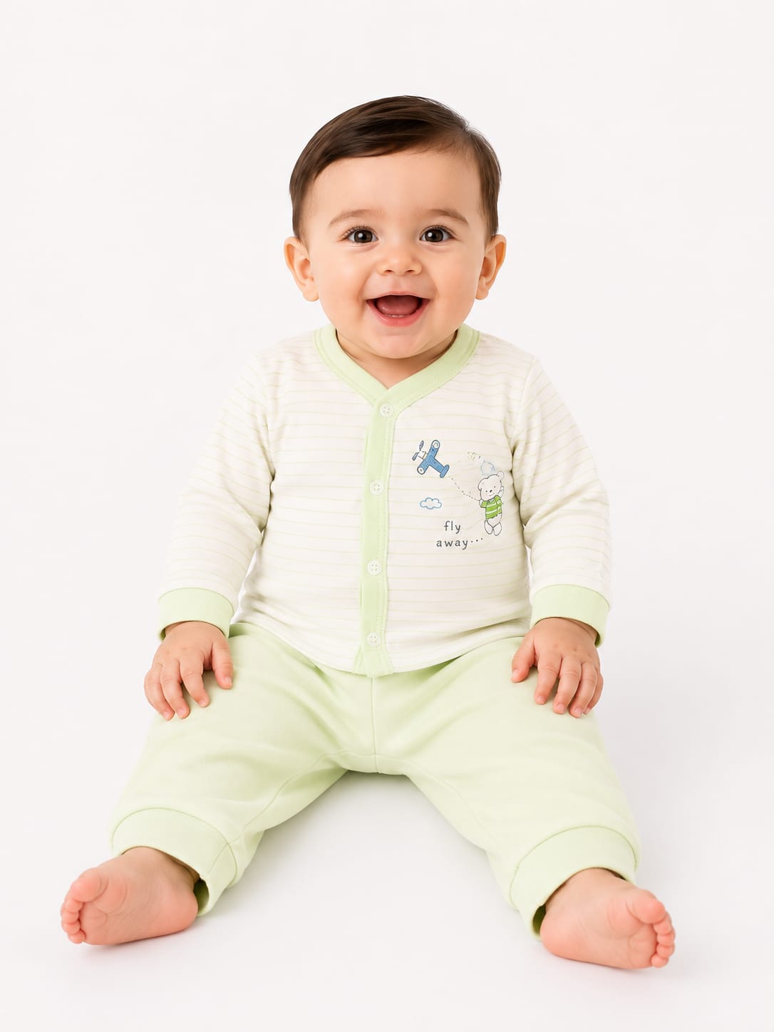 Charming Comfort: Two-Piece Organic Cotton Infant Set