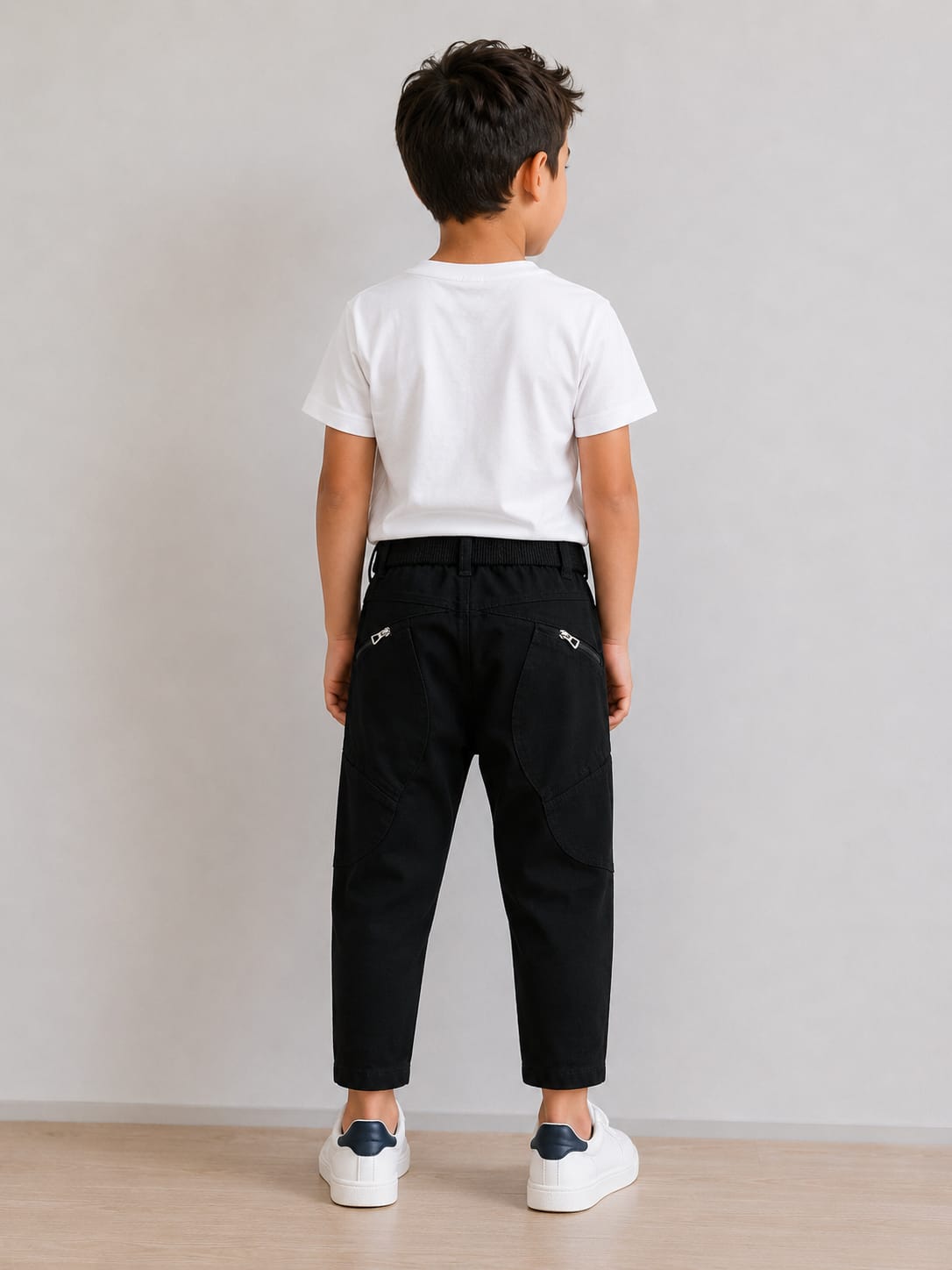 Boys Black Utility Cargo Pants