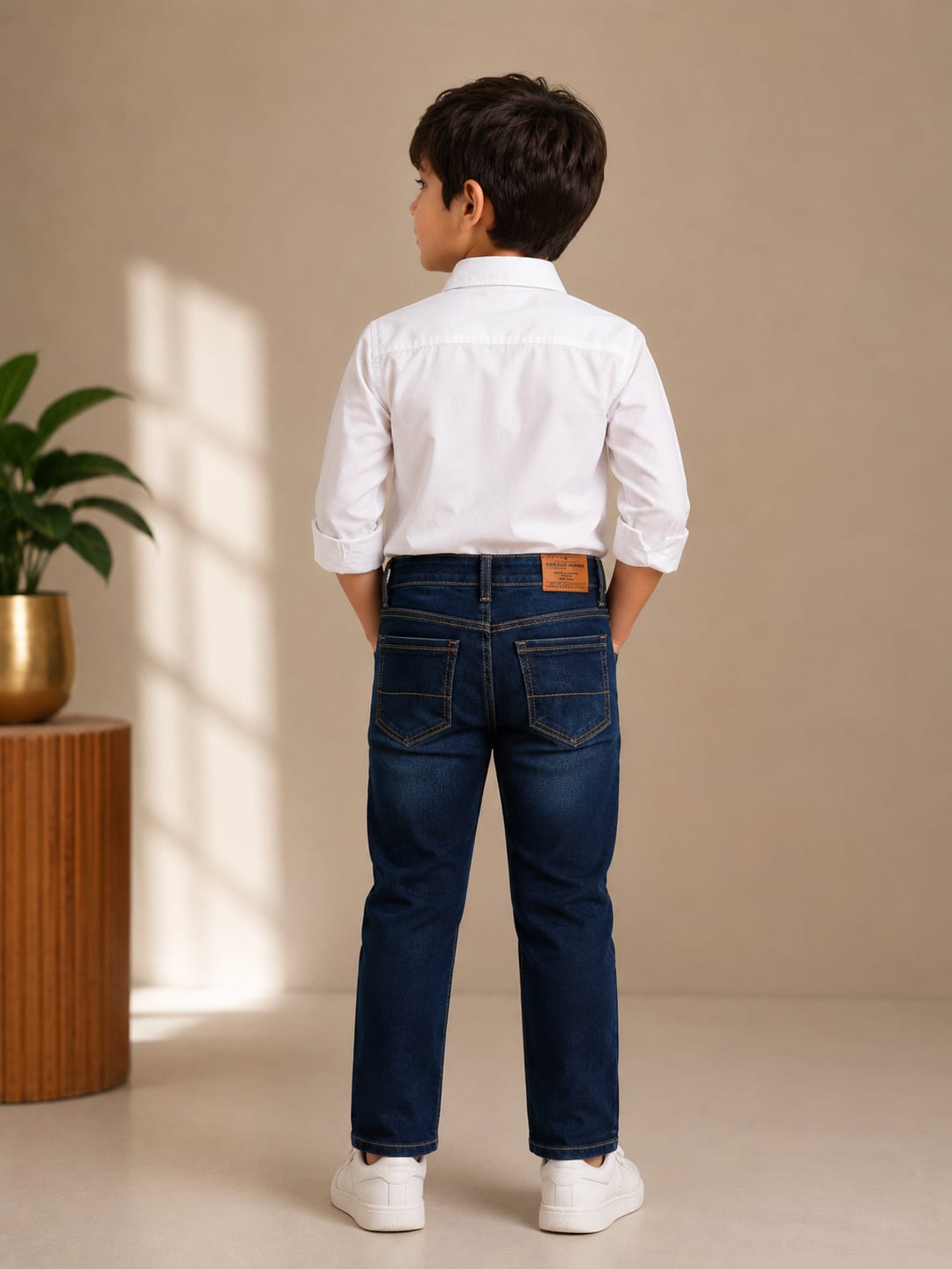 Kids' Classic Slim-Straight Dark Wash Jeans
