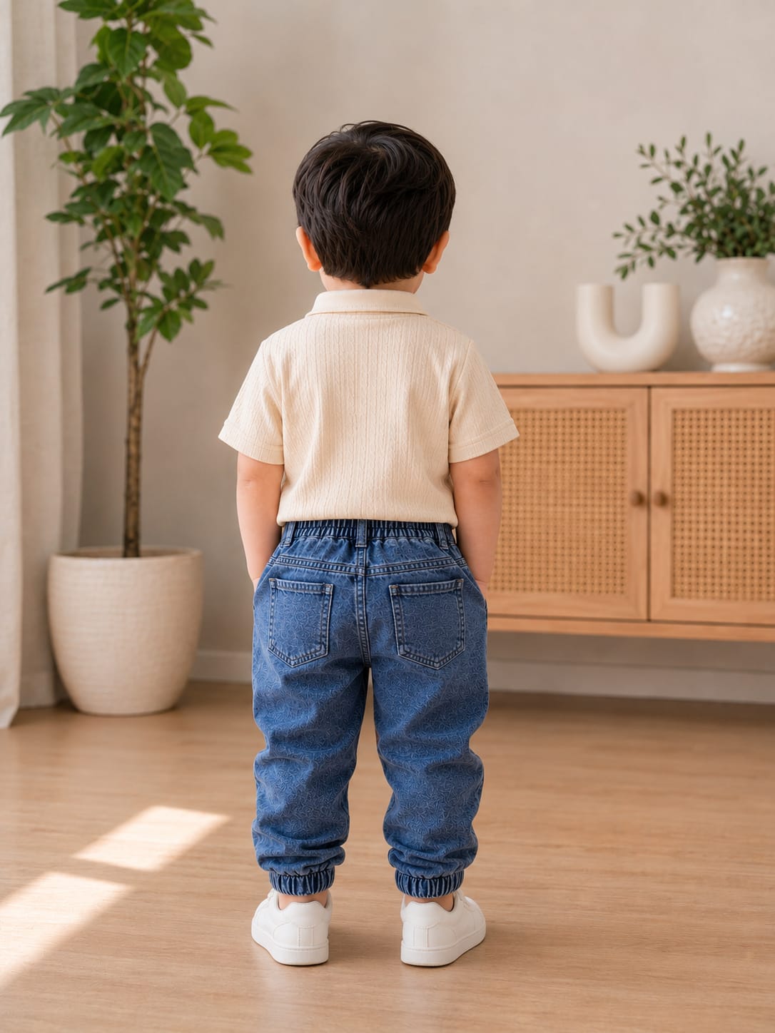Boys Premium Mid-Wash Denim Jogger Jeans