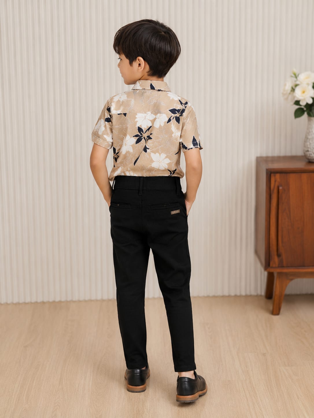 Boys Premium Black Slim Fit Smart Casual Trousers