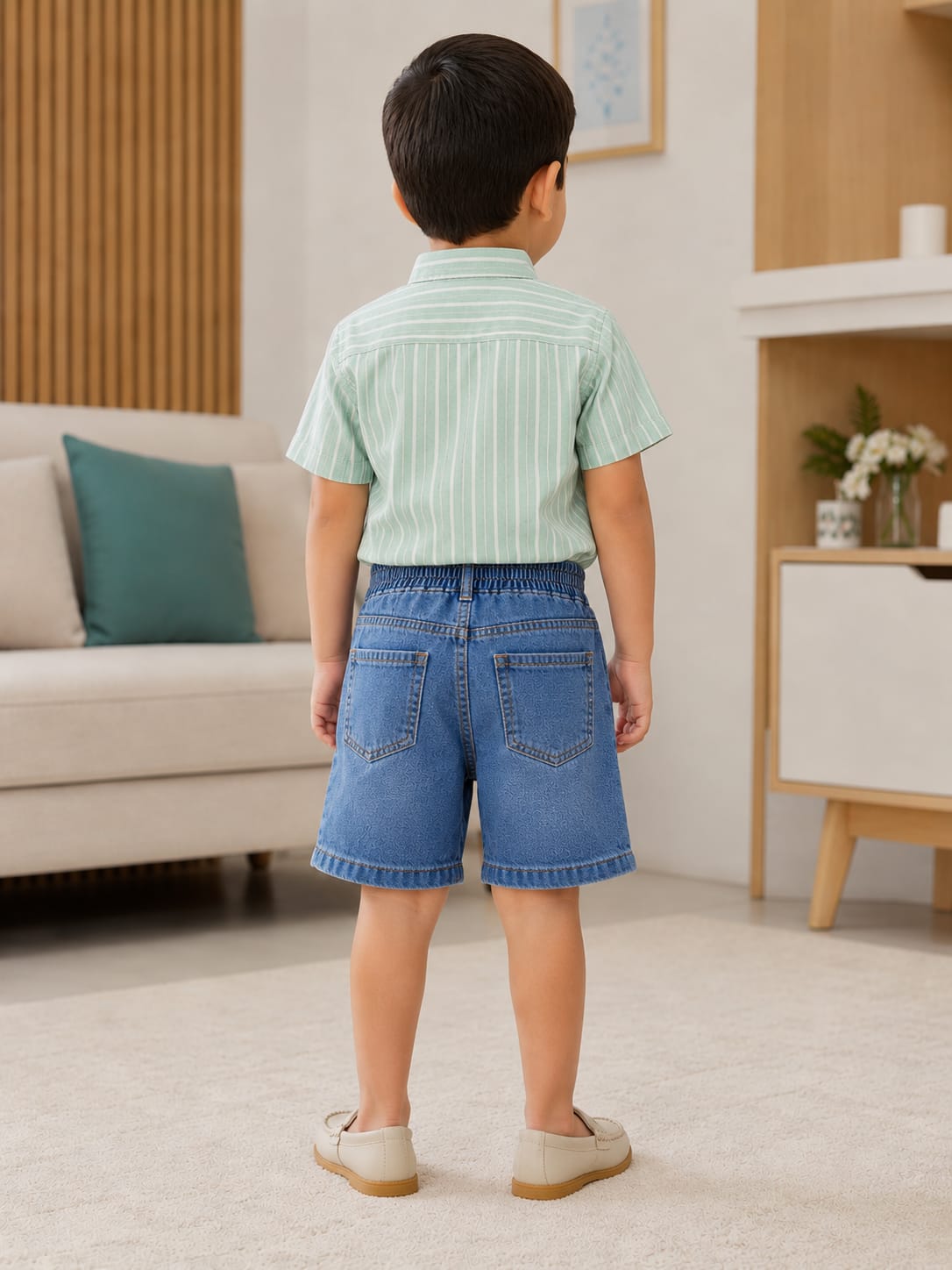 Kids Classic Comfort Smocked Denim Shorts