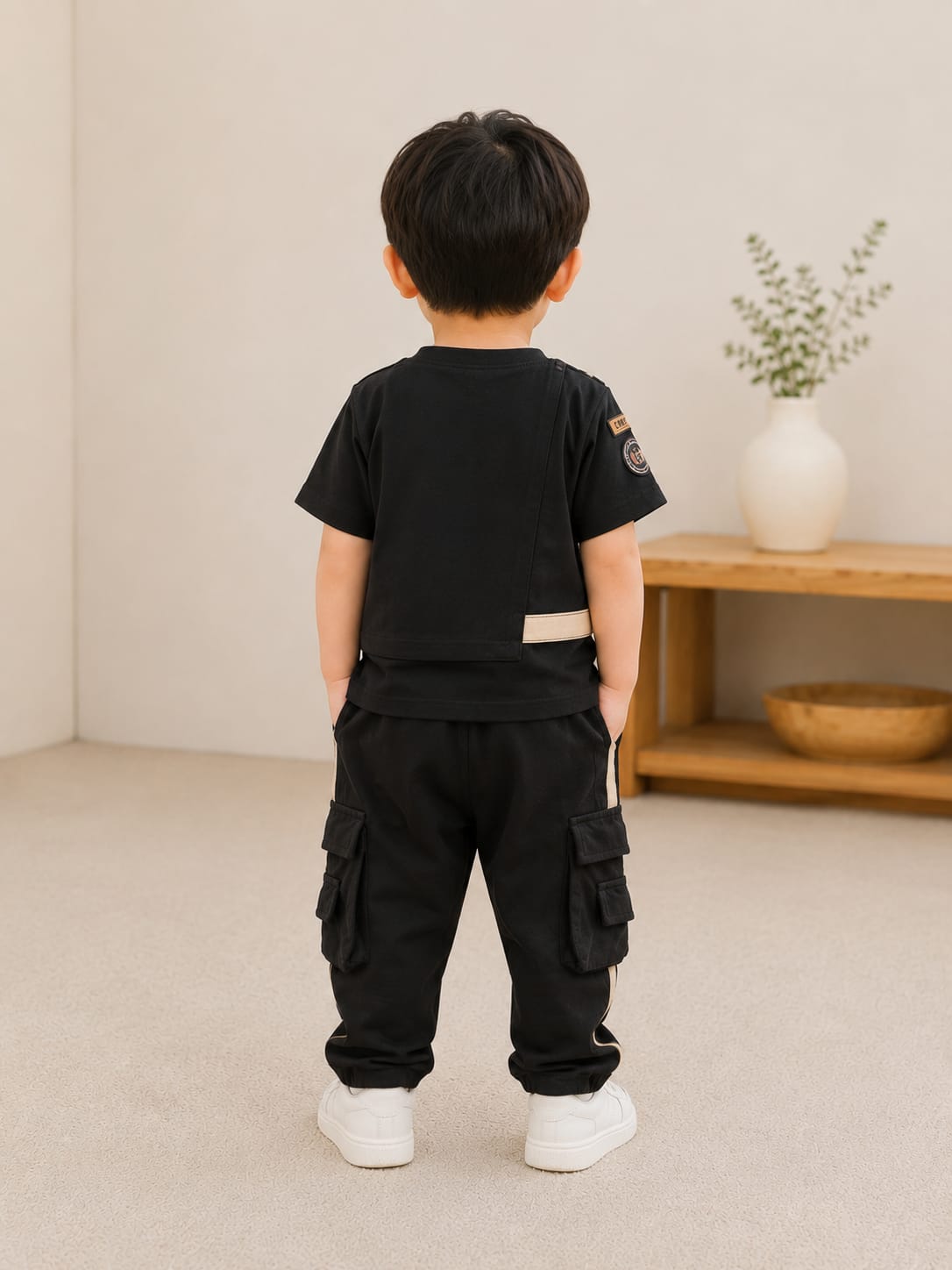 Boys Casual Cargo T-Shirt & Joggers Co-ord Set