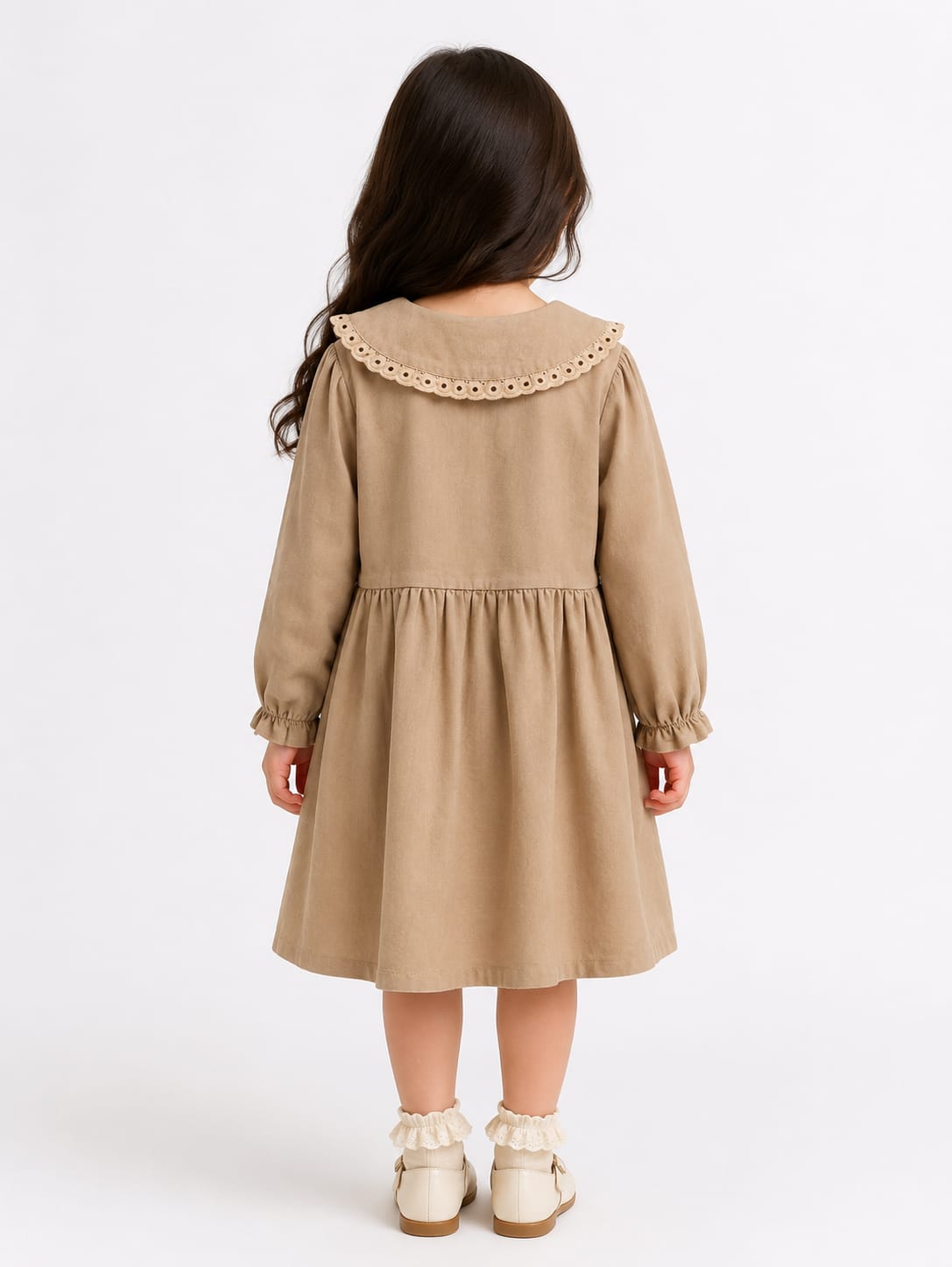 Vintage Cottagecore Embroidered Button-Down Dress