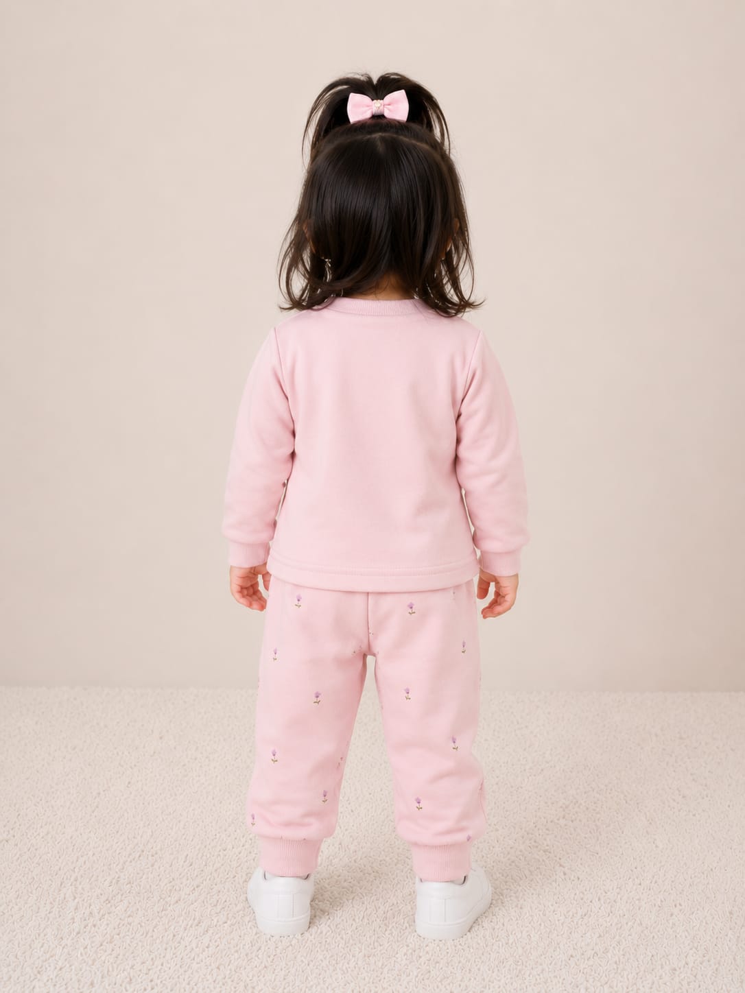 Whimsical "Sweet Dreams" Bunny Two-Piece Girls purple' Fleece Set