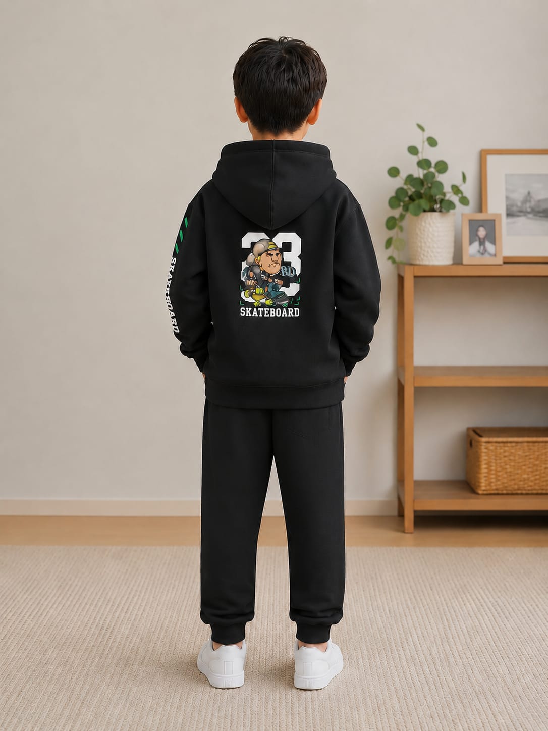 Boys' Urban Skateboard Graphic Tracksuit Set