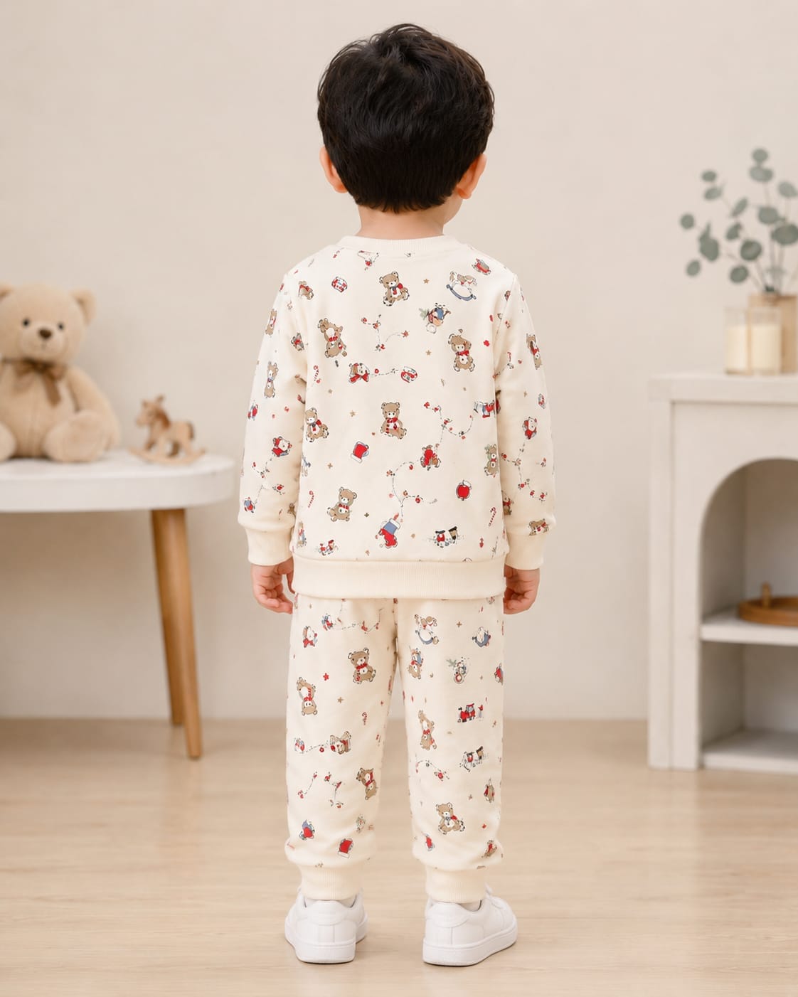 Kids' Festive Teddy Bear Nightwear Lounge Set
