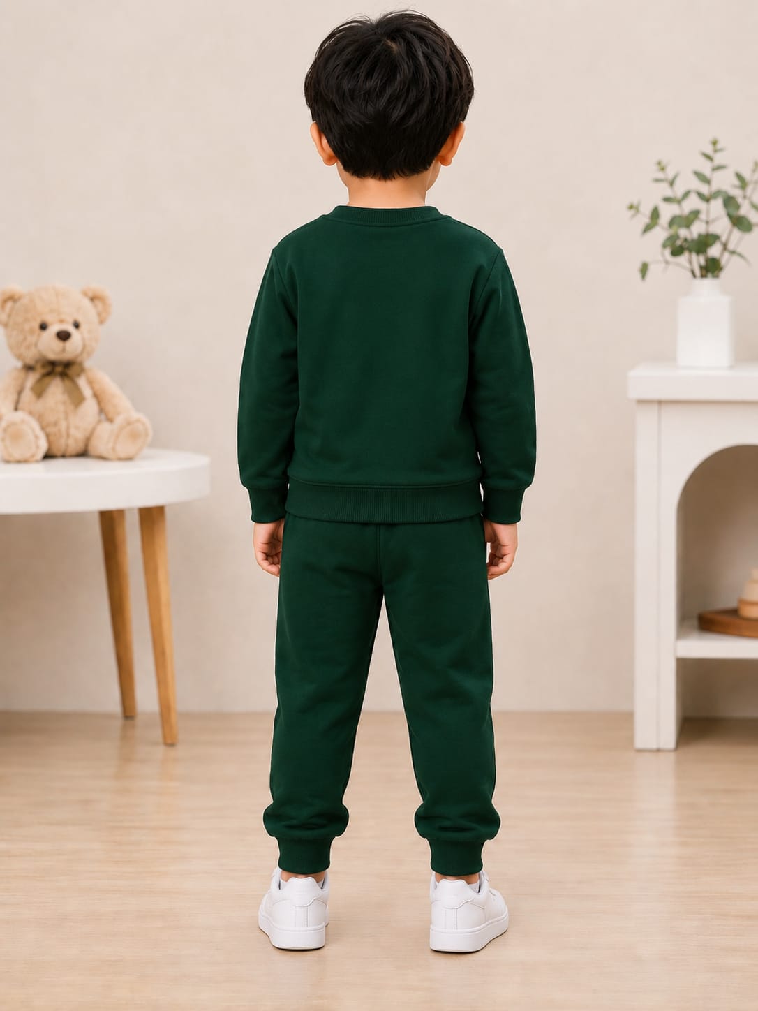 Kids' Varsity green Athletic Sweatshirt & Jogger Set.