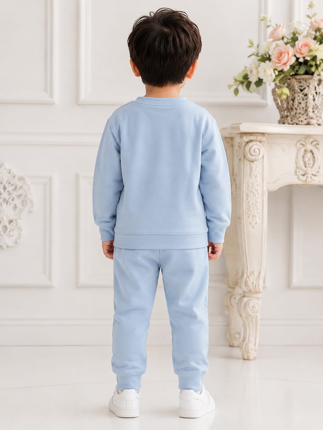 Boys Powder Blue Music Graphic Sweatshirt & Joggers Set.