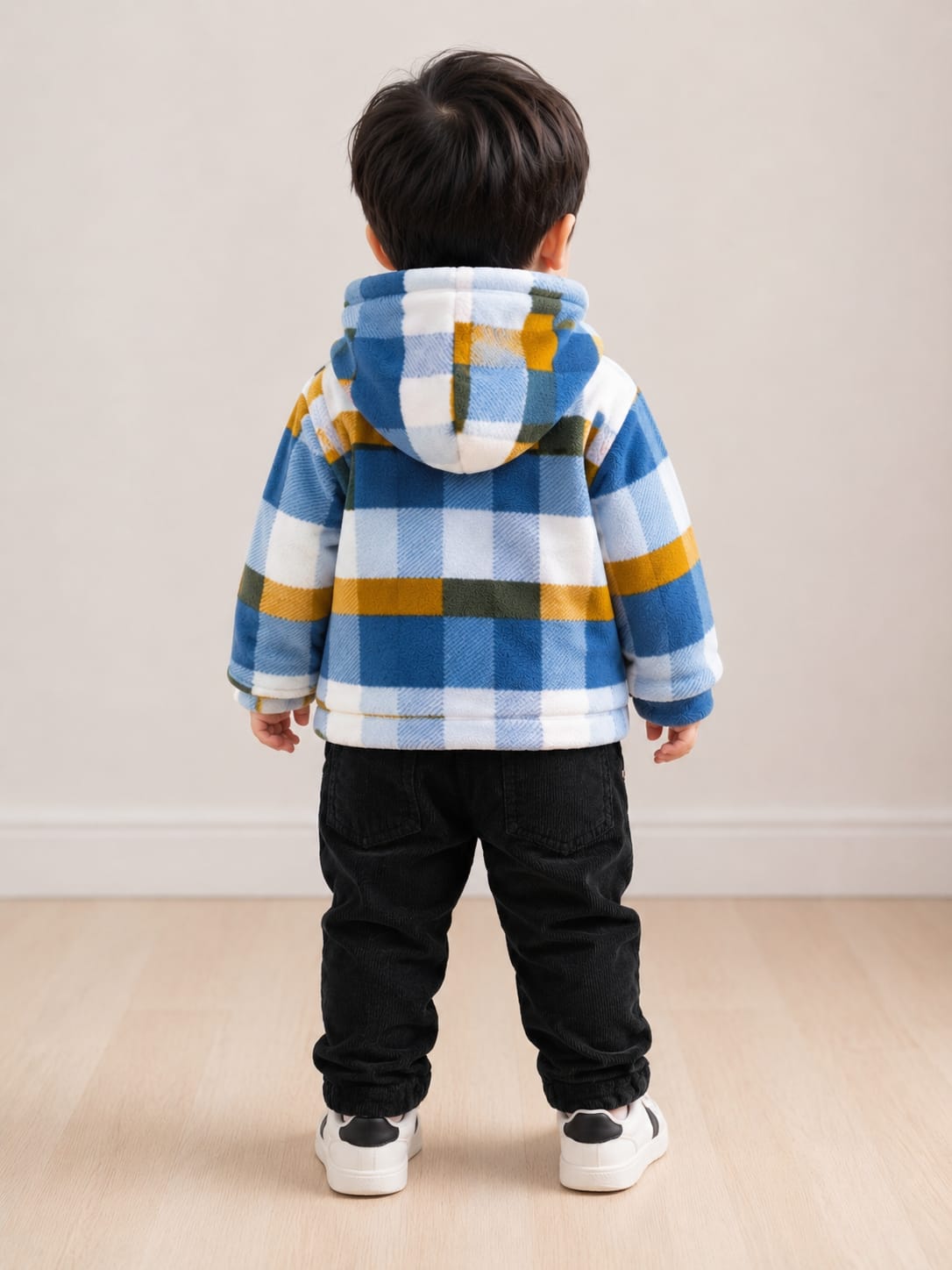 Playful Plaid & Corduroy Two-Piece Winter Set for Boys